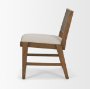 71243 - Reid Framed Brown Cane Cream Fabric Dining Chair