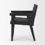 71244 - Reid Framed Black Cane Black Fabric Dining Armchair