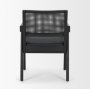 71244 - Reid Framed Black Cane Black Fabric Dining Armchair