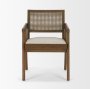71245 - Reid Framed Brown Cane Cream Fabric Dining Armchair