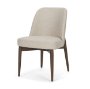 71246 - Abbie Curved Back Oatmeal Fabric Armless Dining Chair