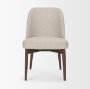 71246 - Abbie Curved Back Oatmeal Fabric Armless Dining Chair