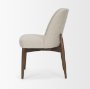 71246 - Abbie Curved Back Oatmeal Fabric Armless Dining Chair