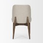 71246 - Abbie Curved Back Oatmeal Fabric Armless Dining Chair