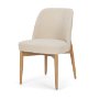 71247 - Abbie Curved Back Oatmeal Fabric Dining Side Chair