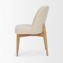 71247 - Abbie Curved Back Oatmeal Fabric Dining Side Chair