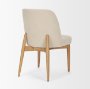 71247 - Abbie Curved Back Oatmeal Fabric Dining Side Chair