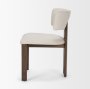 71249 - Soho Curved Open Back Cream Chenille Tripod Frame Dining Chair