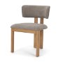 71250 - Soho Curved Open Back Gray Chenille Tripod Frame Dining Side Chair