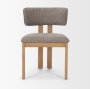 71250 - Soho Curved Open Back Gray Chenille Tripod Frame Dining Side Chair