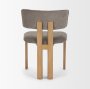 71250 - Soho Curved Open Back Gray Chenille Tripod Frame Dining Side Chair