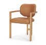 71255 - Carlisle Curved Back Tan Leather Tripod Frame Dining Armchair