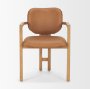 71255 - Carlisle Curved Back Tan Leather Tripod Frame Dining Armchair