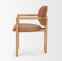 71255 - Carlisle Curved Back Tan Leather Tripod Frame Dining Armchair