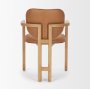 71255 - Carlisle Curved Back Tan Leather Tripod Frame Dining Armchair