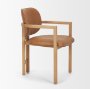71255 - Carlisle Curved Back Tan Leather Tripod Frame Dining Armchair
