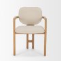 71256 - Carlisle Curved Back Cream Chenille Tripod Frame Dining Armchair