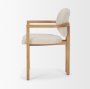 71256 - Carlisle Curved Back Cream Chenille Tripod Frame Dining Armchair