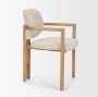 71256 - Carlisle Curved Back Cream Chenille Tripod Frame Dining Armchair
