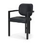 71257 - Carlisle Curved Back Black Leather Tripod Frame Dining Armchair