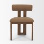 71258 - Tribeca Curve Open Back Mocha Fabric Tripod Frame Dining Chair