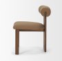 71258 - Tribeca Curve Open Back Mocha Fabric Tripod Frame Dining Chair