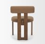 71258 - Tribeca Curve Open Back Mocha Fabric Tripod Frame Dining Chair