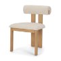 71259 - Tribeca Curve Open Back Cream Chenille Tripod Frame Dining Chair