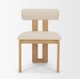 71259 - Tribeca Curve Open Back Cream Chenille Tripod Frame Dining Chair