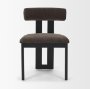 71260 - Tribeca Curve Open Back Charcoal Chenille Tripod Frame Dining Chair
