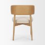71261 - Motley Curved Open Back Cream Fabric and Tan Leather Dining Chair