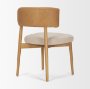71261 - Motley Curved Open Back Cream Fabric and Tan Leather Dining Chair