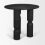 71138-AB - Sonel Matte Black Wood Pedestal Foyer Table