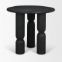 71138-AB - Sonel Matte Black Wood Pedestal Foyer Table