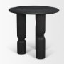 71138-AB - Sonel Matte Black Wood Pedestal Foyer Table