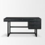 71145 - Grier  60" Black Solid Wood W/ Black Cane Office Desk