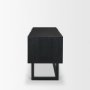 71145 - Grier  60" Black Solid Wood W/ Black Cane Office Desk