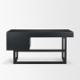 71145 - Grier  60" Black Solid Wood W/ Black Cane Office Desk