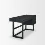 71145 - Grier  60" Black Solid Wood W/ Black Cane Office Desk
