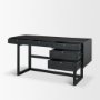 71145 - Grier  60" Black Solid Wood W/ Black Cane Office Desk