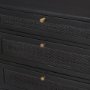71145 - Grier  60" Black Solid Wood W/ Black Cane Office Desk