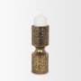 71148 - Akira Small Hammered Gold Metal Pillar Candle Holder