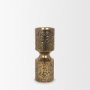 71148 - Akira Small Hammered Gold Metal Pillar Candle Holder