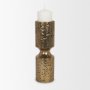 71149 - Akira Large Hammered Gold Metal Pillar Candle Holder