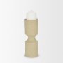 71150 - Akira Small Textured Beige Metal Pillar Candle Holder