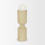 71151 - Akira Large Textured Beige Metal Pillar Candle Holder