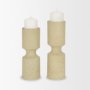 71151 - Akira Large Textured Beige Metal Pillar Candle Holder