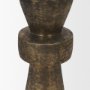 71154 - Odilia Small Textured Antiqued Gold Metal Geometric Pillar Candle Holder