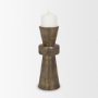 71155 - Odilia Large Textured Antiqued Gold Metal Geometric Pillar Candle Holder