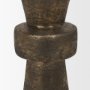 71155 - Odilia Large Textured Antiqued Gold Metal Geometric Pillar Candle Holder